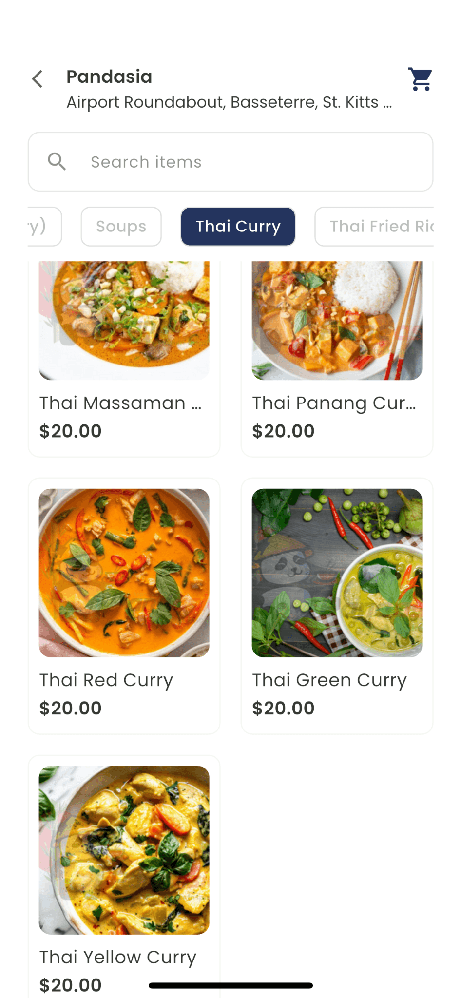 Browse menu items in the Tote's app